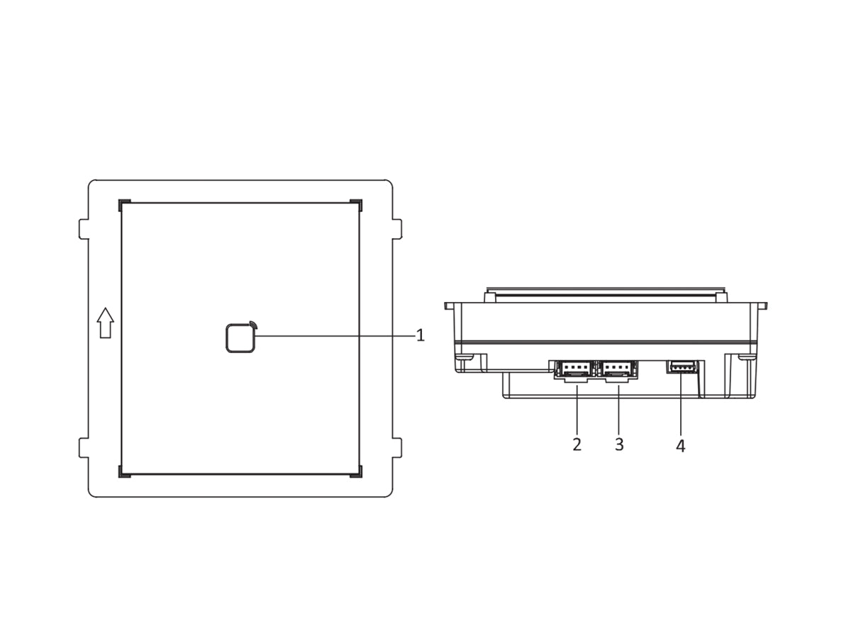 DS-KD-M Mifare 1 card reader module, 13.56MHz, module connection with RS-485 , IP65,Backlight,Flush mounting, Surface mounting, 98.21mmx100.21 mm x33.7mm