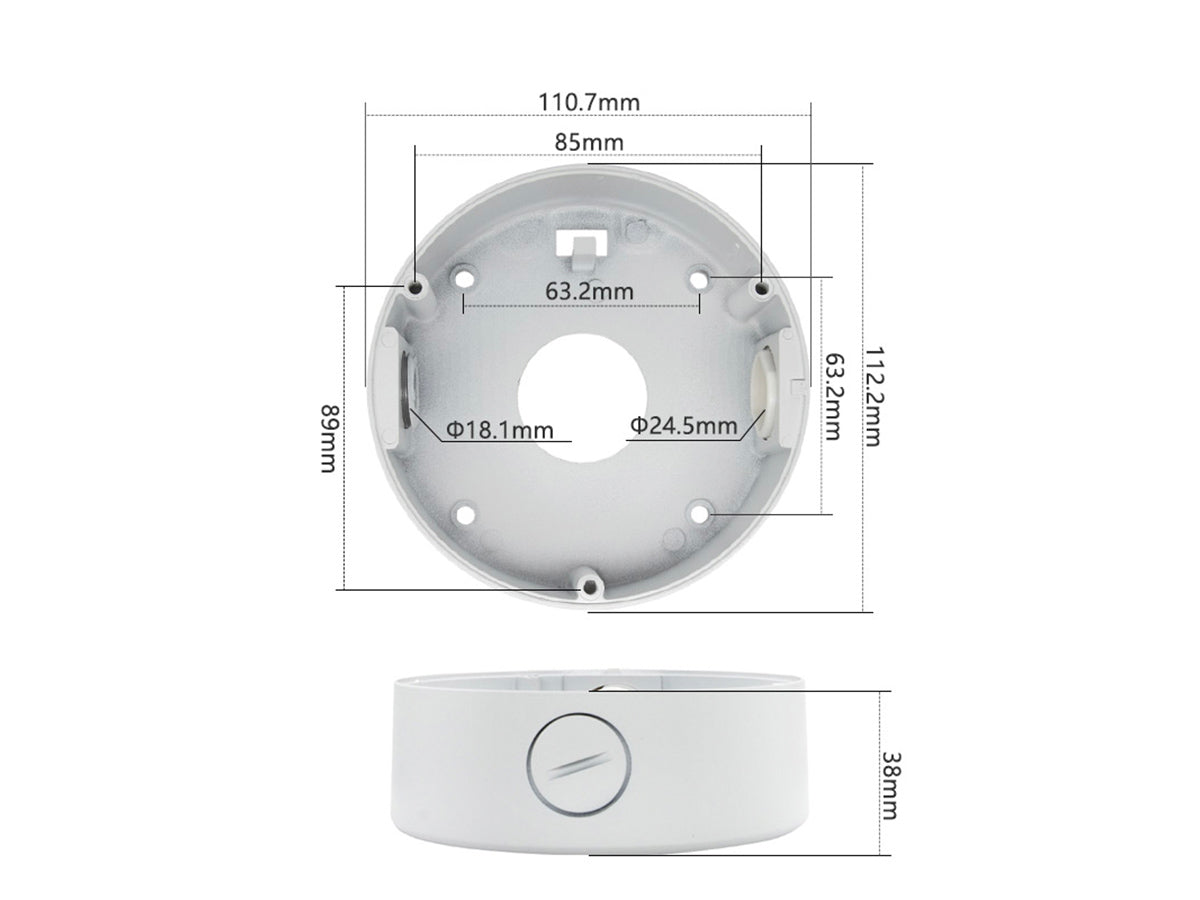 PT-JB-17-W Junction Box for TI-NC5XX-XDA Cameras