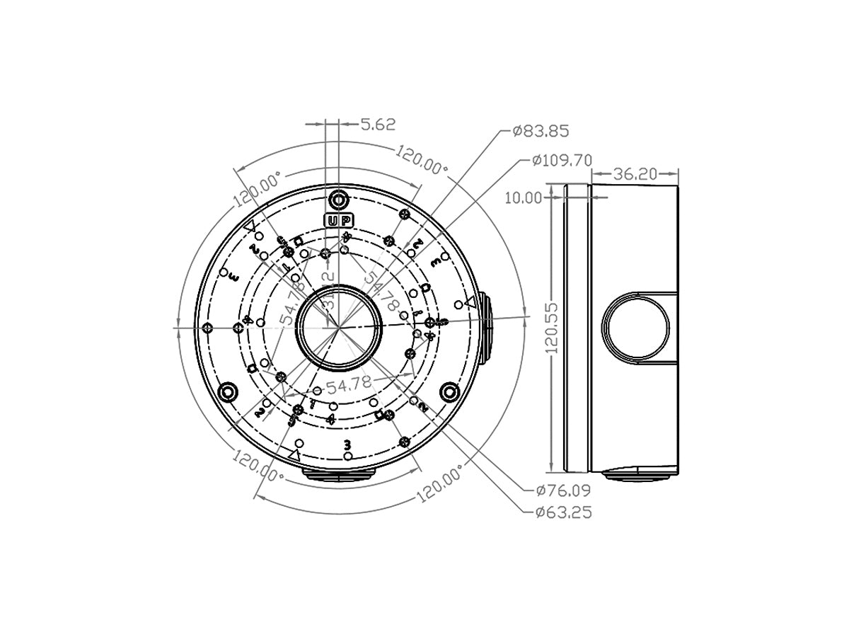 PT-JB-2LB-W Junction Box for Dual Lens Bullet Camera