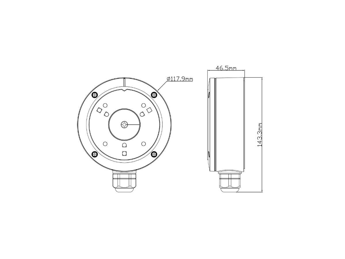 PT-JBT0301 Camera Junction Box for fixed turret - Water-proof