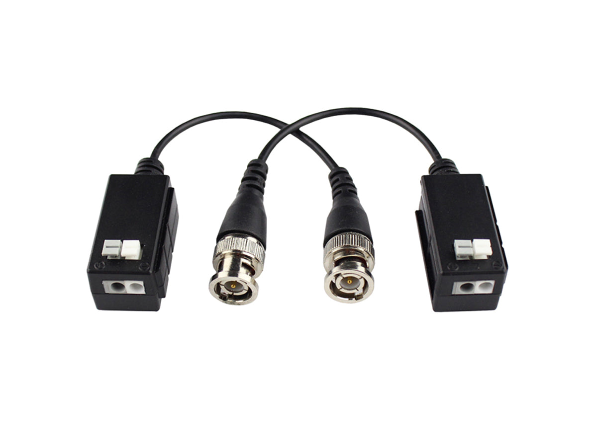 PT-VBT-808P 8MP Hybrid Stackable 1CH PASSIVE HD Video Balun  ( Ex-SDI, HD-TVI , AHD & HD-CVI,  With pigtail - Pair (2pcs)