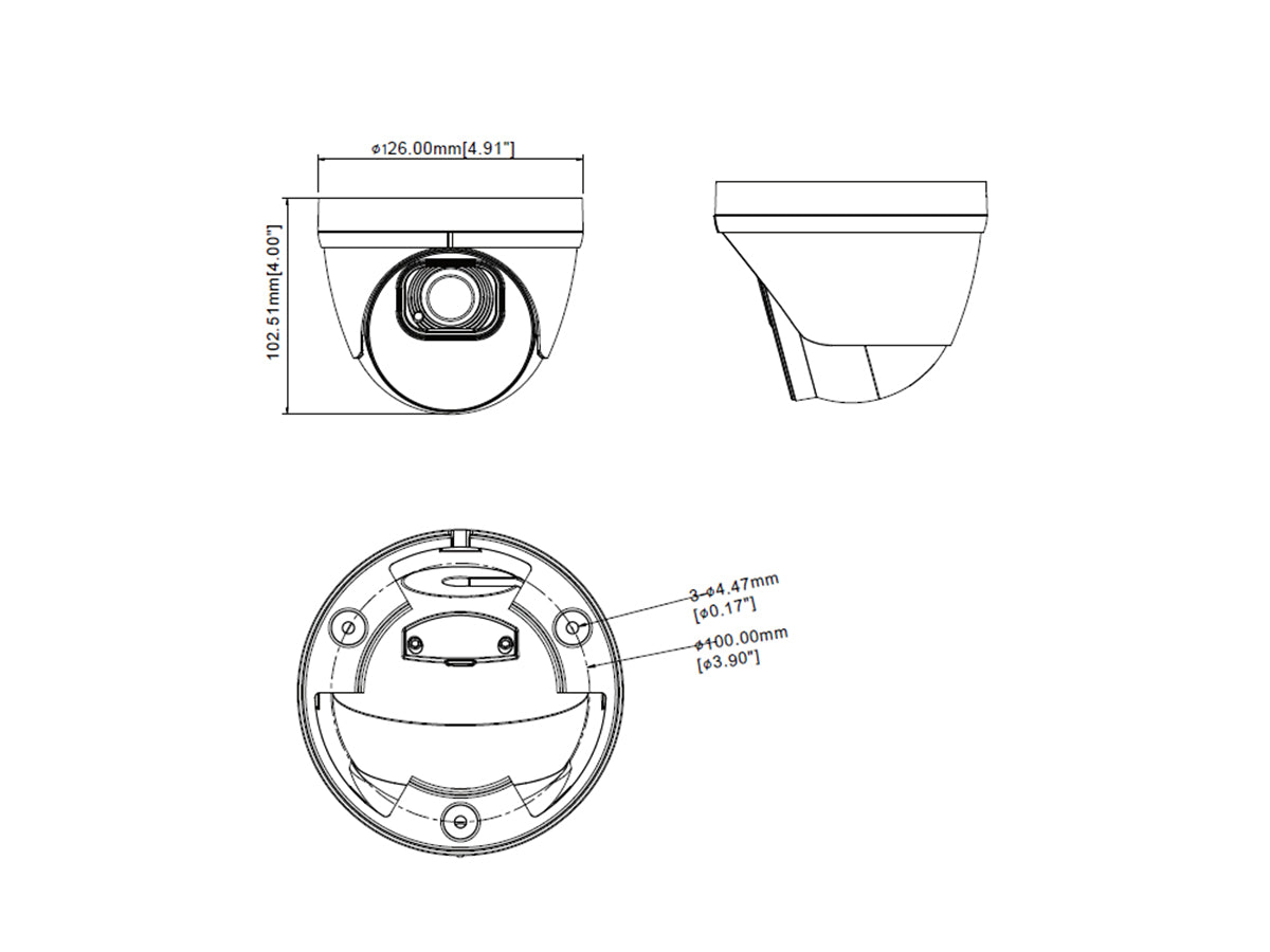 TA-E8TVAF9TQ2-W Turret Dome - 4K(8MP), 4-in-1, Motorized Auto Verifocal Lens, 2.7~13.5mm  Auto IR Range 120FT, 3D DNR, ATW, WDR, Mirror, DC12V, IP66