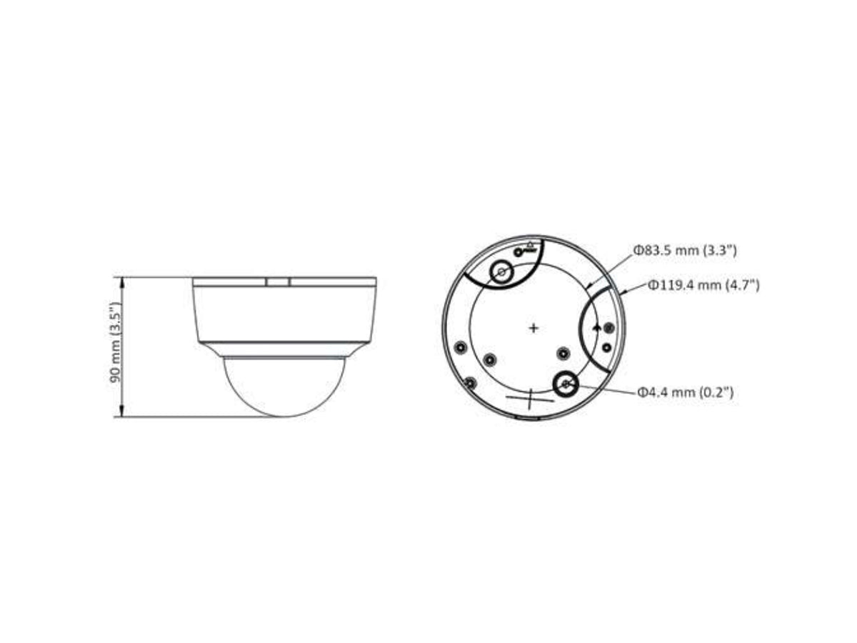 THK-DS-2CD2185G0-IMS 8MP VANDALPROOF IP DOME CAMERA 2.8mm Fixed Lens; H.265/H.264/MJPEG; Color: 0.028 lux, 0 Lux with IR (3840×1920)