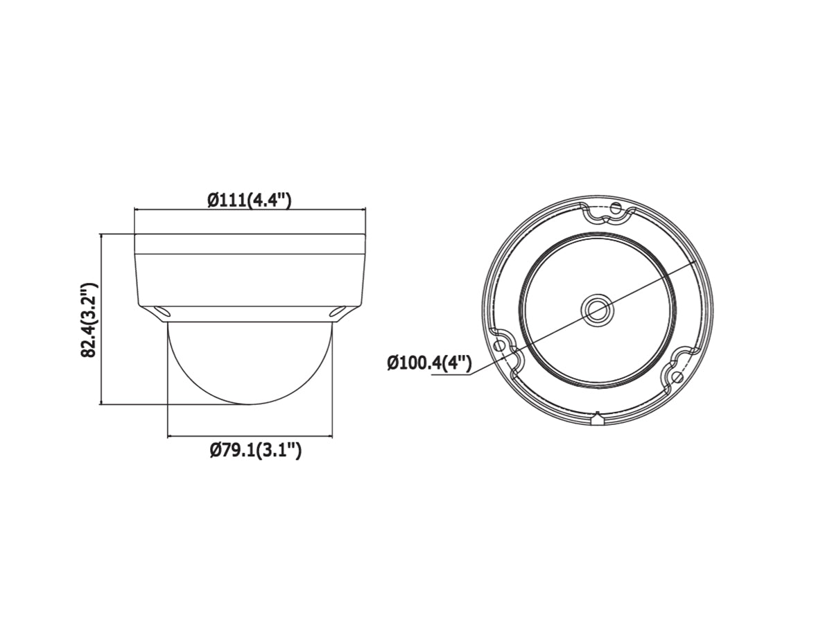 THK-NC328-TDA (2.8, 4) 8MP Mini Dome, H.265/H.264, Fixed lens (2.8mm, 4mm), 8MP/20fps, 4MP/25fps, 0.1lux/F1.2, CMOS, IR (100ft), IP67, PoE