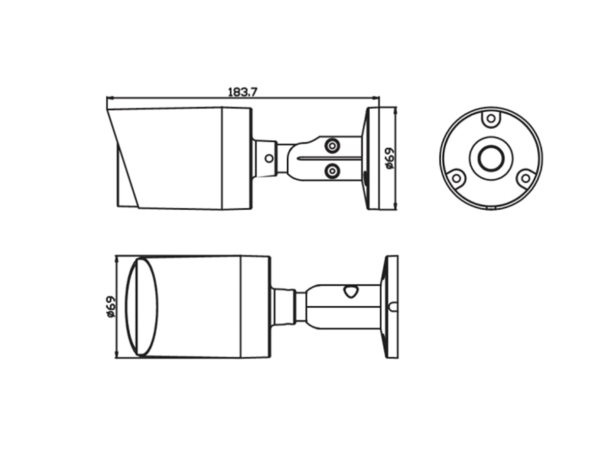 TI-NC408C-MBA/28 NDAA Compliant 8 Megapixel Bullet Camera. 2.8mm fixed, Colorful Imaging 24/7 Onvif, H.265/H.264 dual-stream, built-in Mic