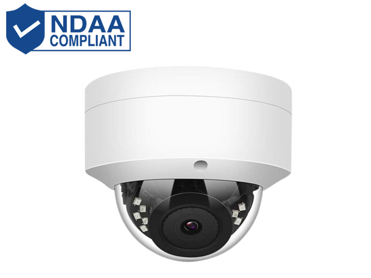 TI-NC416-4VDZA 6 MP NDAA COMPLIANT IP TURRET CAMERA. Human Body & Vehicle Detection, 90' IR, PoE, 2.8~12mm Motorized, Auto Focus, Built-in Mic