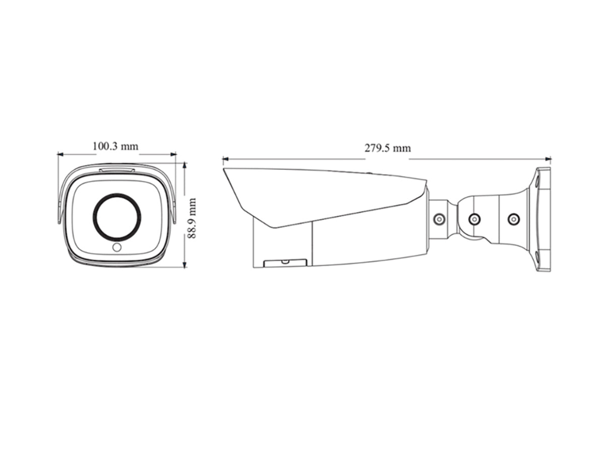 TI-NCT02SVBZ-LPR22 2MP (1920 × 1080 )@30fps, LPR Bullet, Starlight,  200' IR,  Motorized zoom lens (7~22mm), 3D DNR, WDR, HLC, BLC, TDN, ROI, audio input/output