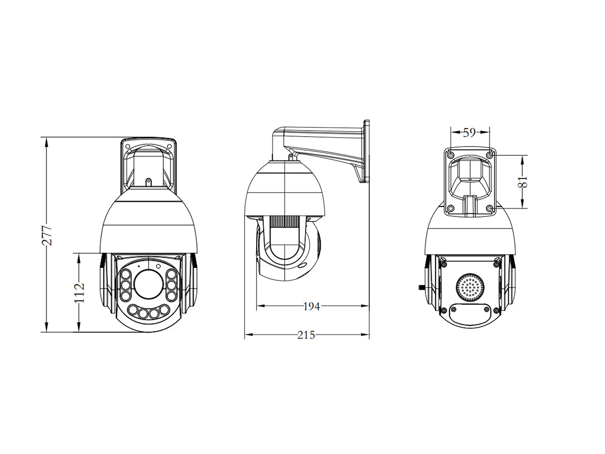 TI-NP416C-IR/20X NDAA Compliant IP PTZ, 6MP Output, Low illumination 0.01 Lux, 20x optical zoom lens, Day/Night, 3D-DNR,Shutter