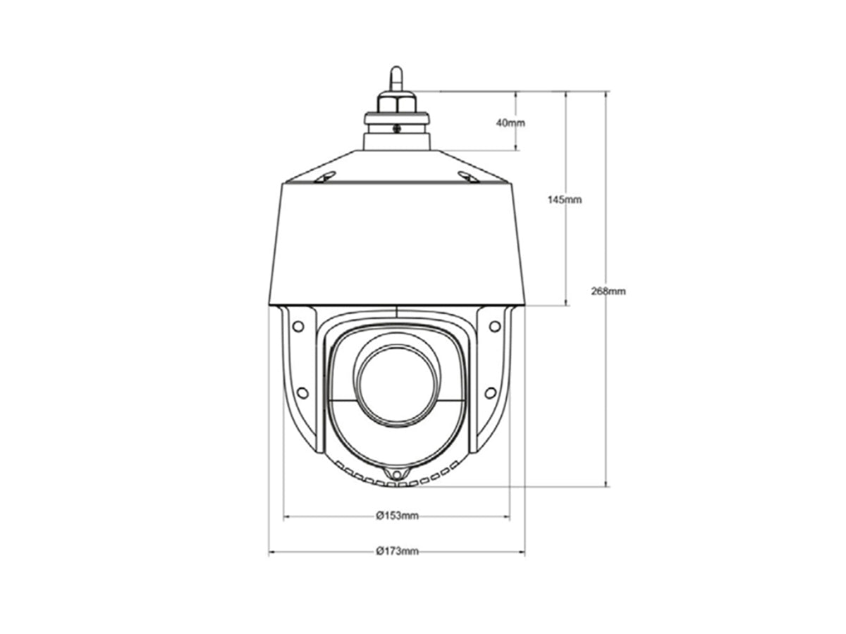 TI-NPT2508ST-AN 8MP PTZ Camera, 25X Optical Zoom, Color: 0.01 lux, Smart IR 450Ft