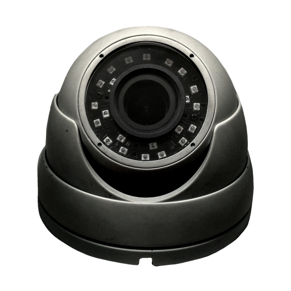 TVI-50SDVG/W-M Dome-Turret Camera 5.0 Megapixel 2.8~12mm HD Motorized Lens, Up to 150ft IR, IP66 Weather Proof, Grey Metallic and White, DC 12V,