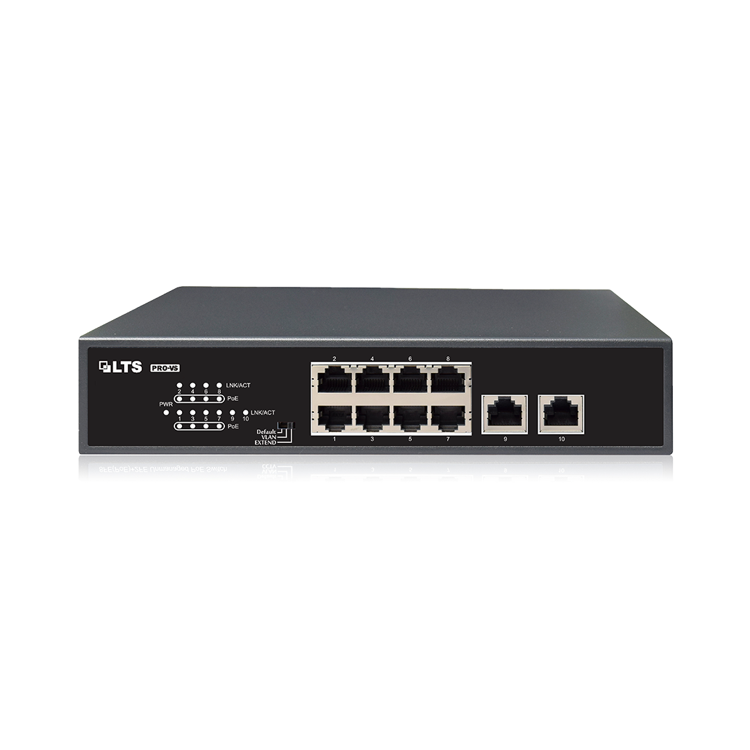 VSPOE-SW802, Pro-VS, 8 PoE Port Switch with 2 Port Uplink