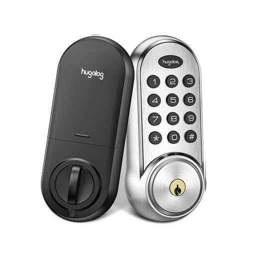 HU01-SNL, Hugolog Electronic Deadbolt Lock (Satin Nickel)