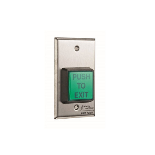 LTK-TS-2, Alarm Controls U.L. 2” SQ.Green Illuminated Push Button