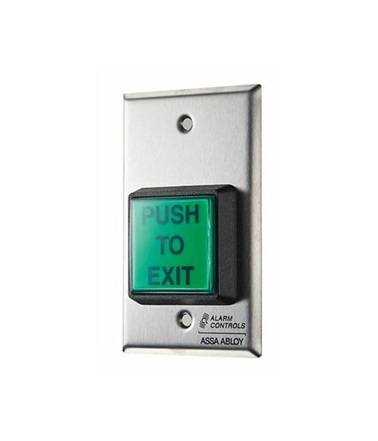 LTK-TS-2T, Alarm Controls U.L. 2” SQ. Green Illuminated, Push Button