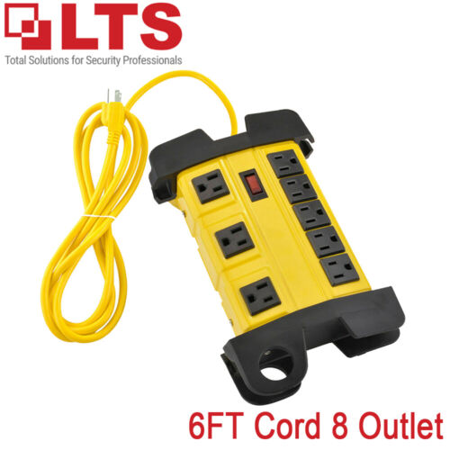 LTPS0806-M,Power Strip,8 outlets,6ft,Metal housing,Yellow