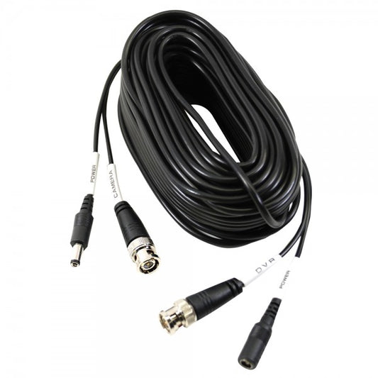 CB60B Wiring, 60FT BNC Power Pre-cut, Black, HD-5MP