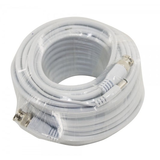 CB60W Wiring, 60FT BNC/ Power Pre-cut, White, HD-5MP